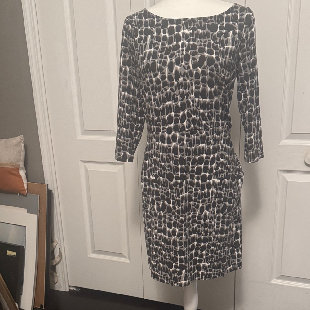 Ann Taylor Monochrome Long Sleeve Dress